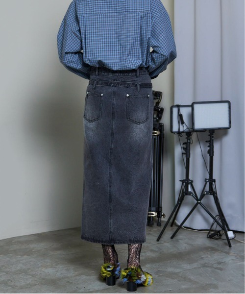 MAISON SPECIAL（メゾンスペシャル）の「2way High Waist Denim Skirt/2WAYハイウエストデニムスカート（デニムスカート・レディース・ブラウン/ブルー/ブラック・36/38）」の11枚目の写真