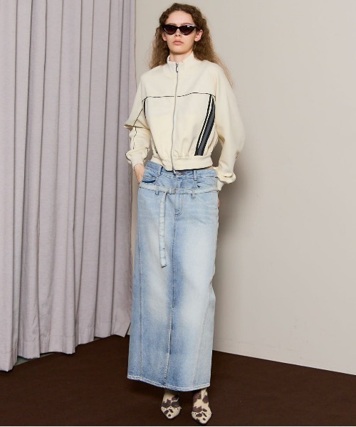 スカート MAISON SPECIAL 2way HighWaist DenimSkirt SALE】2way High Waist Denim Skirt