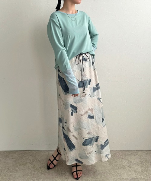 LHELBIE（レルビエ）の「ラフペイントスカート（スカート・レディース・ブラック/グレイッシュベージュ/イエロー・M）」の18枚目の写真