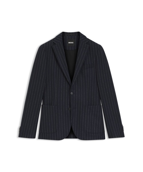 BOSS(ボス)の「スリムフィットブレザー ストライプ ストレッチフランネル(テーラードジャケット・メンズ・ダークブルー・50/56/46/54/48/52/44/60)」の6枚目の写真