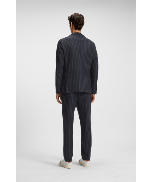 BOSS(ボス)の「スリムフィットブレザー ストライプ ストレッチフランネル(テーラードジャケット・メンズ・ダークブルー・50/56/46/54/48/52/44/60)」の5枚目の写真