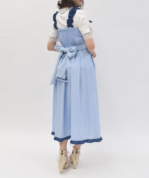 axes femme(アクシーズファム)の「バラ刺繍ギャザーフリルジャンスカ(ワンピース・レディース・ホワイト/サックスブルー/ブラック・FREE)」の9枚目の写真