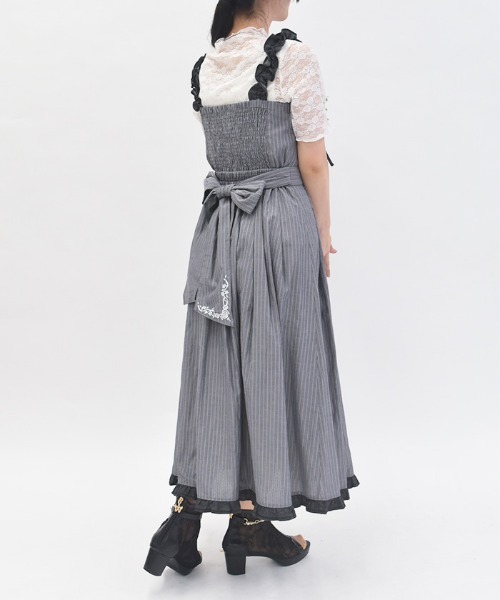 axes femme(アクシーズファム)の「バラ刺繍ギャザーフリルジャンスカ(ワンピース・レディース・ホワイト/サックスブルー/ブラック・FREE)」の10枚目の写真