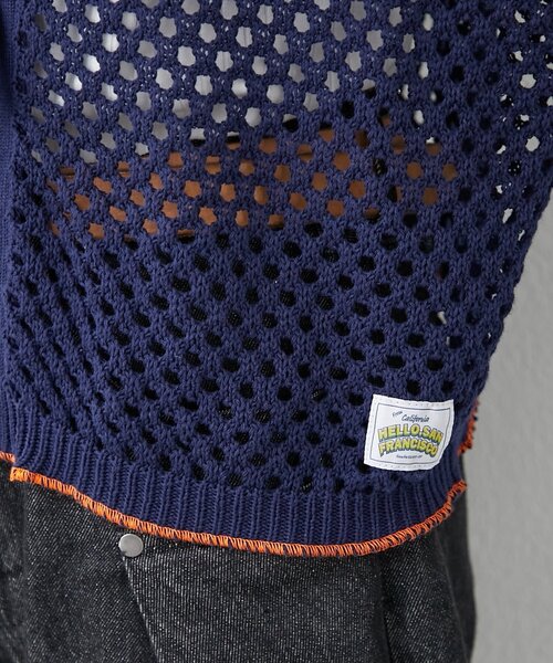 HELLO.SANFRANCISCO（ハローサンフランシスコ）の「【HELLO.SANFRANCISCO】配色メローメッシュ2wayカーデ（カーディガン/ボレロ・レディース・レッド/ネイビー/オレンジ/グレー・ONE SIZE）」の22枚目の写真