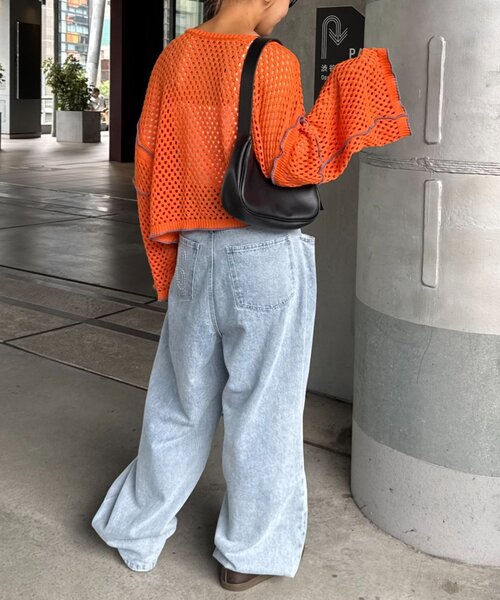 カーディガン 「HELLO.SANFRANCISCO」配色メローメッシュ2wayカーデ レディース HELLO.SANFRANCISCO】配色メローメッシュ2wayカーデ