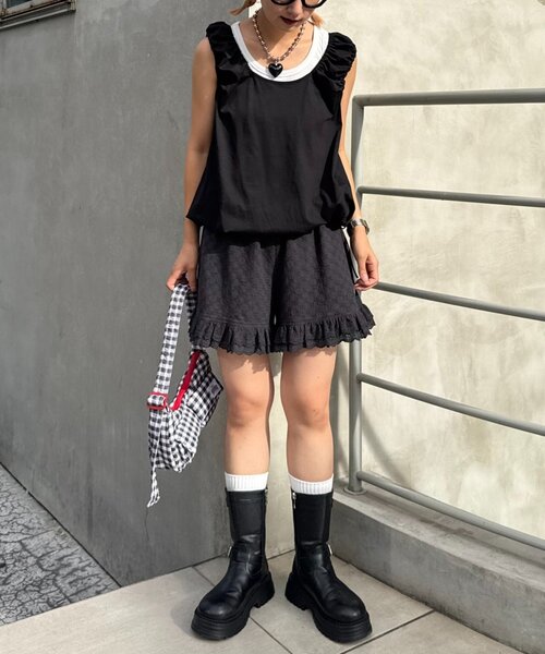 HELLO.SANFRANCISCO（ハローサンフランシスコ）の「【HELLO.SANFRANCISCO/ハローサンフランシスコ】レースフリルショートパンツ（その他パンツ・レディース・ホワイト/ブラック/オレンジ/パープル・ONE SIZE）」の10枚目の写真