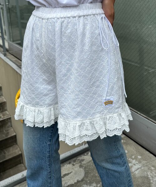 HELLO.SANFRANCISCO（ハローサンフランシスコ）の「【HELLO.SANFRANCISCO/ハローサンフランシスコ】レースフリルショートパンツ（その他パンツ・レディース・ホワイト/ブラック/オレンジ/パープル・ONE SIZE）」の12枚目の写真