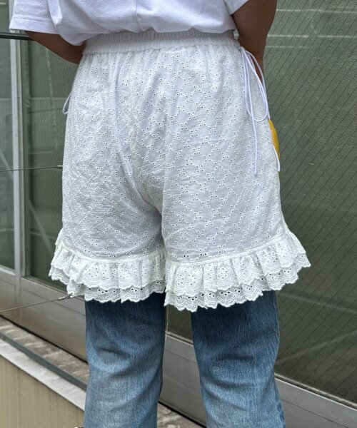 HELLO.SANFRANCISCO（ハローサンフランシスコ）の「【HELLO.SANFRANCISCO/ハローサンフランシスコ】レースフリルショートパンツ（その他パンツ・レディース・ホワイト/ブラック/オレンジ/パープル・ONE SIZE）」の14枚目の写真