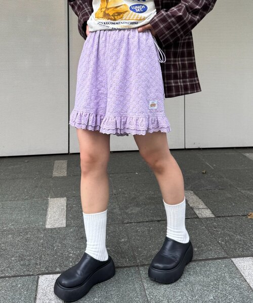 HELLO.SANFRANCISCO（ハローサンフランシスコ）の「【HELLO.SANFRANCISCO/ハローサンフランシスコ】レースフリルショートパンツ（その他パンツ・レディース・ホワイト/ブラック/オレンジ/パープル・ONE SIZE）」の19枚目の写真