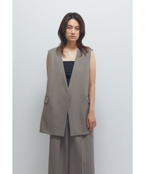 1er Arrondissement（プルミエアロンディスモン）の「TWドスキンノーカラージレ（その他アウター・レディース・ブラック系その他3/モカ・36/38）」の2枚目の写真