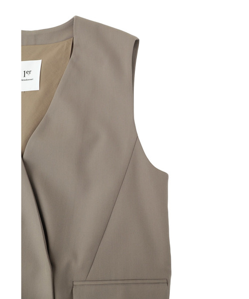 1er Arrondissement（プルミエアロンディスモン）の「TWドスキンノーカラージレ（その他アウター・レディース・ブラック系その他3/モカ・36/38）」の19枚目の写真