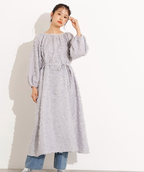 N.（N. Natural Beauty Basic）（エヌエヌナチュラルビューティーベーシック）の「【PS/低身長サイズ】カットジャガードギャザーワンピース（ワンピース・レディース・ブラック/グレー・PS/MEDIUM）」の2枚目の写真