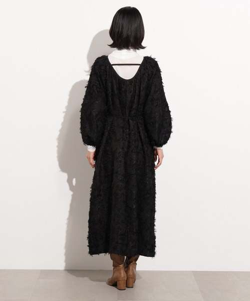 N.（N. Natural Beauty Basic）（エヌエヌナチュラルビューティーベーシック）の「【PS/低身長サイズ】カットジャガードギャザーワンピース（ワンピース・レディース・ブラック/グレー・PS/MEDIUM）」の20枚目の写真