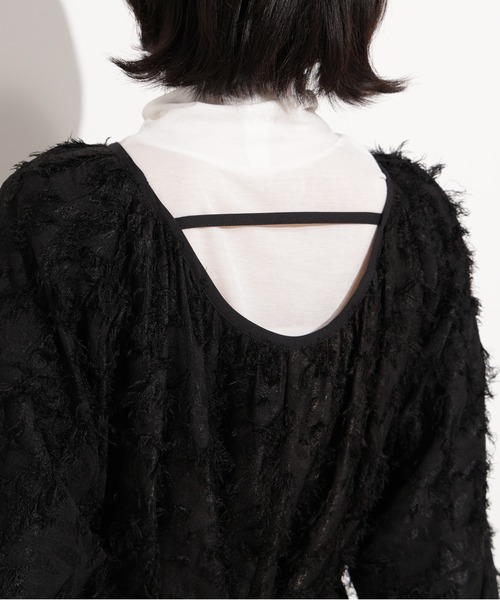 N.（N. Natural Beauty Basic）（エヌエヌナチュラルビューティーベーシック）の「【PS/低身長サイズ】カットジャガードギャザーワンピース（ワンピース・レディース・ブラック/グレー・PS/MEDIUM）」の22枚目の写真