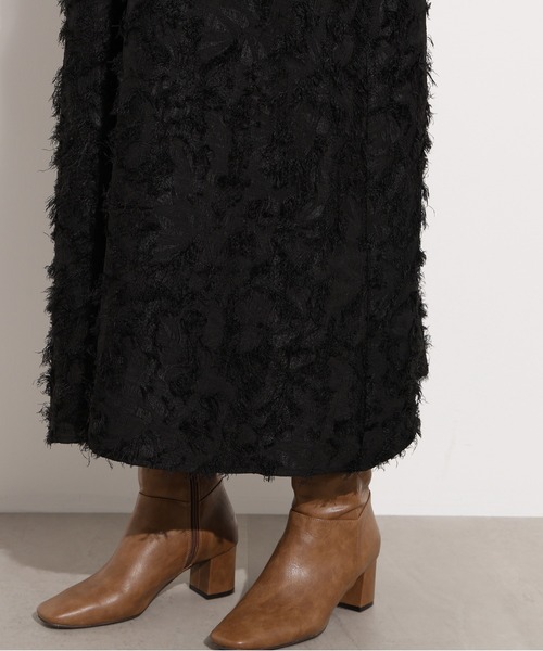 N.（N. Natural Beauty Basic）（エヌエヌナチュラルビューティーベーシック）の「【PS/低身長サイズ】カットジャガードギャザーワンピース（ワンピース・レディース・ブラック/グレー・PS/MEDIUM）」の14枚目の写真