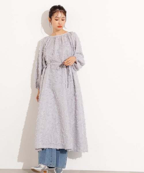 N.（N. Natural Beauty Basic）（エヌエヌナチュラルビューティーベーシック）の「【PS/低身長サイズ】カットジャガードギャザーワンピース（ワンピース・レディース・ブラック/グレー・PS/MEDIUM）」の15枚目の写真