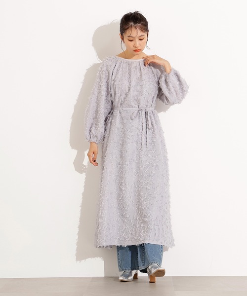 N.（N. Natural Beauty Basic）（エヌエヌナチュラルビューティーベーシック）の「【PS/低身長サイズ】カットジャガードギャザーワンピース（ワンピース・レディース・ブラック/グレー・PS/MEDIUM）」の8枚目の写真