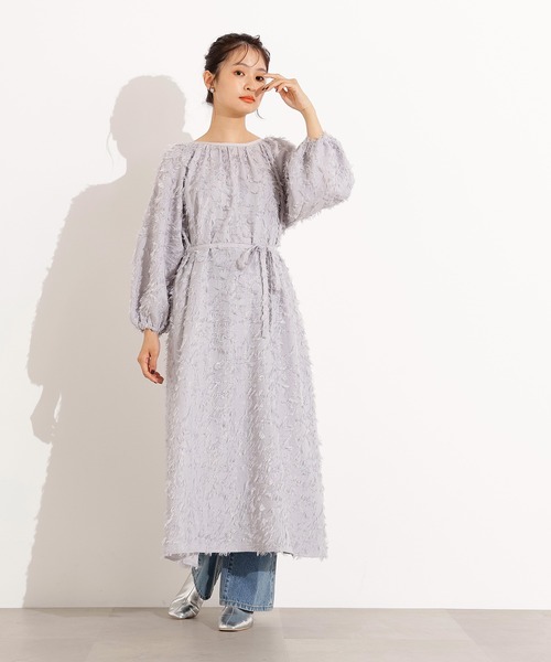 N.（N. Natural Beauty Basic）（エヌエヌナチュラルビューティーベーシック）の「【PS/低身長サイズ】カットジャガードギャザーワンピース（ワンピース・レディース・ブラック/グレー・PS/MEDIUM）」の10枚目の写真