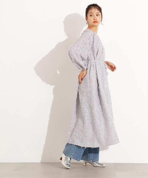 N.（N. Natural Beauty Basic）（エヌエヌナチュラルビューティーベーシック）の「【PS/低身長サイズ】カットジャガードギャザーワンピース（ワンピース・レディース・ブラック/グレー・PS/MEDIUM）」の3枚目の写真