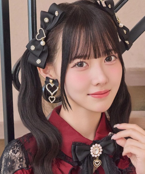 ROJITA(ロジータ)の「トリプルハートイヤリング(イヤリング・レディース・ピンク/ボルドー/ブラック・FREE)」の10枚目の写真