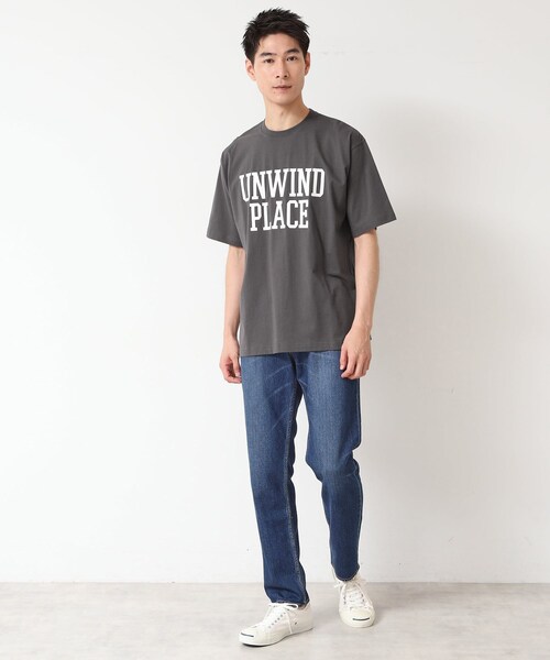 Dessin(デッサン)の「【洗える】オーガニックコットン ロゴプリントTシャツ(Tシャツ/カットソー・メンズ・グレー/チャコールグレー/ホワイト・02/03)」の7枚目の写真