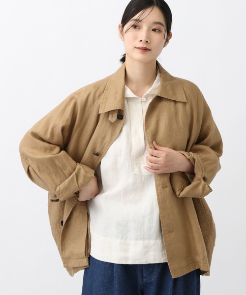 セール】《先行予約/natural by clip》リネンツイルコクーンコート