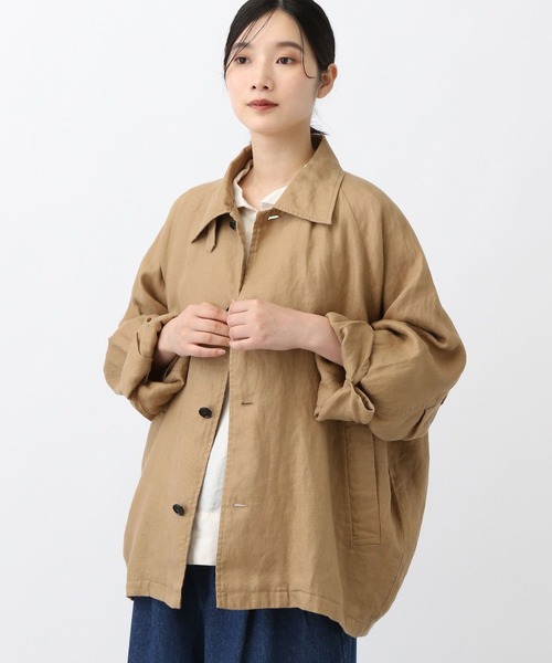 セール】《先行予約/natural by clip》リネンツイルコクーンコート