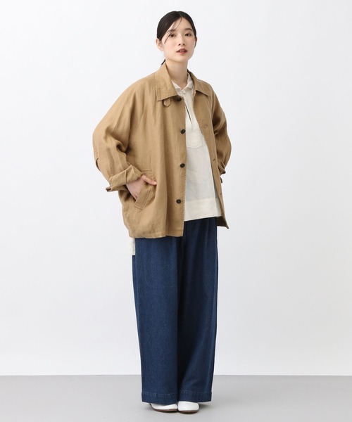 セール】《先行予約/natural by clip》リネンツイルコクーンコート