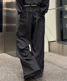 CRONOS サイドストライプ ボトムス ネイビー CRONOS サイドストライプ ボトムス ネイビー CRONOS サイド