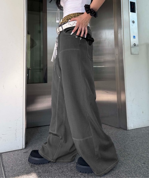 sedacle(セダクル)の「ステッチダブルニースラックス(スラックス・レディース・ネイビー/ブラック/グレー・SMALL/MEDIUM/LARGE)」の16枚目の写真