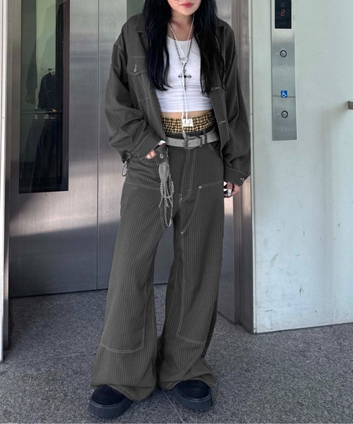 sedacle(セダクル)の「ステッチダブルニースラックス(スラックス・レディース・ネイビー/ブラック/グレー・SMALL/MEDIUM/LARGE)」の19枚目の写真