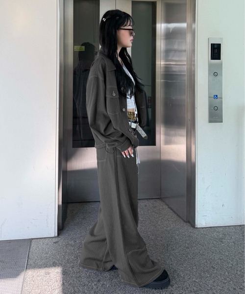 sedacle(セダクル)の「ステッチダブルニースラックス(スラックス・レディース・ネイビー/ブラック/グレー・SMALL/MEDIUM/LARGE)」の21枚目の写真