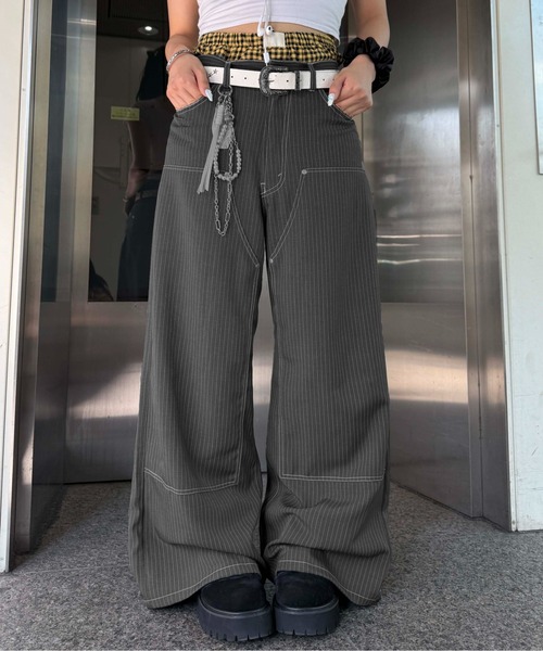 sedacle(セダクル)の「ステッチダブルニースラックス(スラックス・レディース・ネイビー/ブラック/グレー・SMALL/MEDIUM/LARGE)」の15枚目の写真