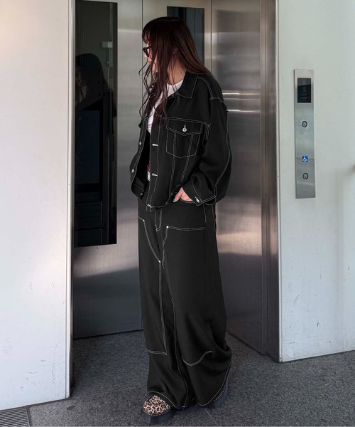 sedacle(セダクル)の「ステッチダブルニースラックス(スラックス・レディース・ネイビー/ブラック/グレー・SMALL/MEDIUM/LARGE)」の12枚目の写真