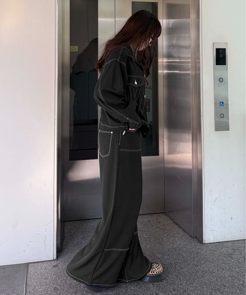 sedacle(セダクル)の「ステッチダブルニースラックス(スラックス・レディース・ネイビー/ブラック/グレー・SMALL/MEDIUM/LARGE)」の14枚目の写真