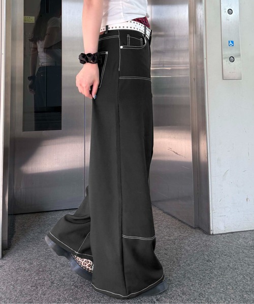 sedacle(セダクル)の「ステッチダブルニースラックス(スラックス・レディース・ネイビー/ブラック/グレー・SMALL/MEDIUM/LARGE)」の9枚目の写真