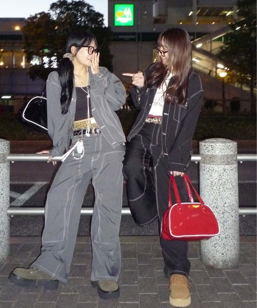 sedacle(セダクル)の「ステッチダブルニースラックス(スラックス・レディース・ネイビー/ブラック/グレー・SMALL/MEDIUM/LARGE)」の6枚目の写真