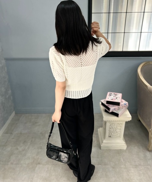 mebole(メボレ)の「Slim Mesh Cardigan(カーディガン/ボレロ・レディース・ブラック/ブルー/ホワイト・FREE)」の16枚目の写真