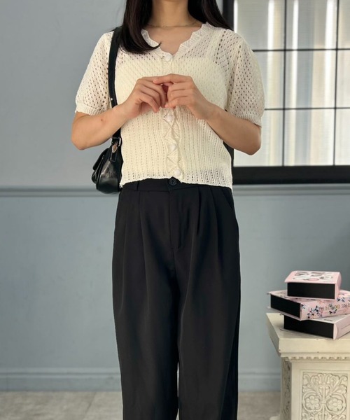 mebole(メボレ)の「Slim Mesh Cardigan(カーディガン/ボレロ・レディース・ブラック/ブルー/ホワイト・FREE)」の11枚目の写真