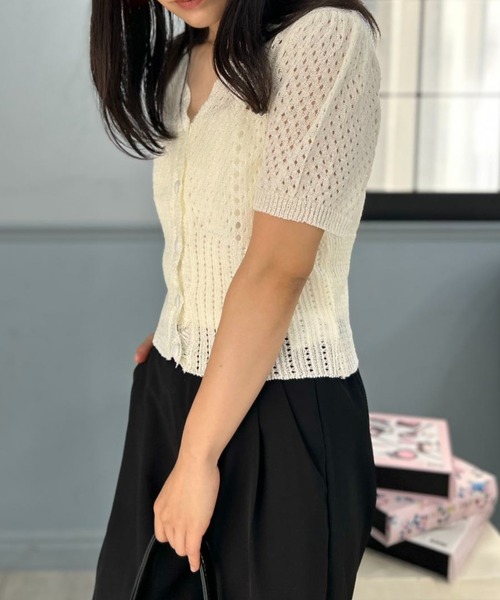 mebole(メボレ)の「Slim Mesh Cardigan(カーディガン/ボレロ・レディース・ブラック/ブルー/ホワイト・FREE)」の10枚目の写真