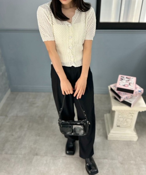 mebole(メボレ)の「Slim Mesh Cardigan(カーディガン/ボレロ・レディース・ブラック/ブルー/ホワイト・FREE)」の14枚目の写真