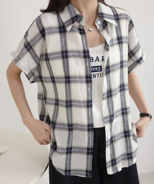 MAISON DE THERESE(メゾン ド テレーズ)の「チェック柄 ショートカラー 半袖シャツ(シャツ/ブラウス・レディース・B/C/A・S/M/L)」の19枚目の写真