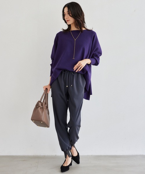 BARNYARDSTORM（バンヤードストーム）の「BARNYARDSTORM / ボートネックボリュームニット【WEB限定カラー】（ニット/セーター・レディース・グレー/ネイビー/パープル/キャメル・FREE）」の10枚目の写真