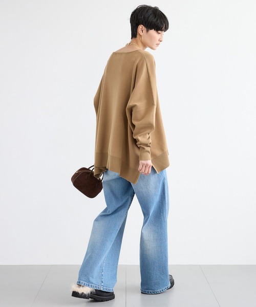 BARNYARDSTORM（バンヤードストーム）の「BARNYARDSTORM / ボートネックボリュームニット【WEB限定カラー】（ニット/セーター・レディース・グレー/ネイビー/パープル/キャメル・FREE）」の18枚目の写真