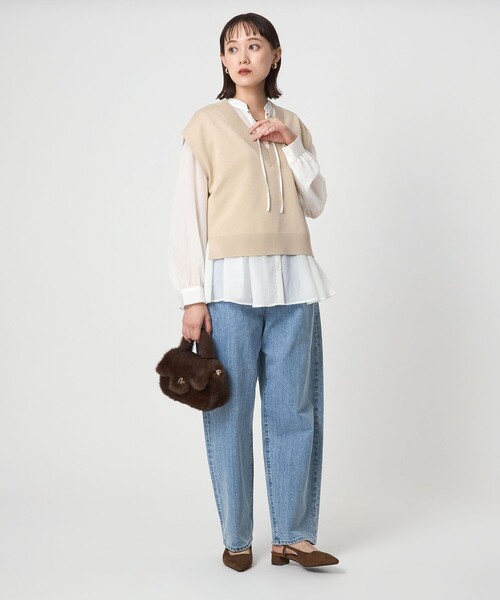 【新品未使用品】green label relaxing ニットベスト green label relaxing 「green relaxing」 ニットベスト FREE