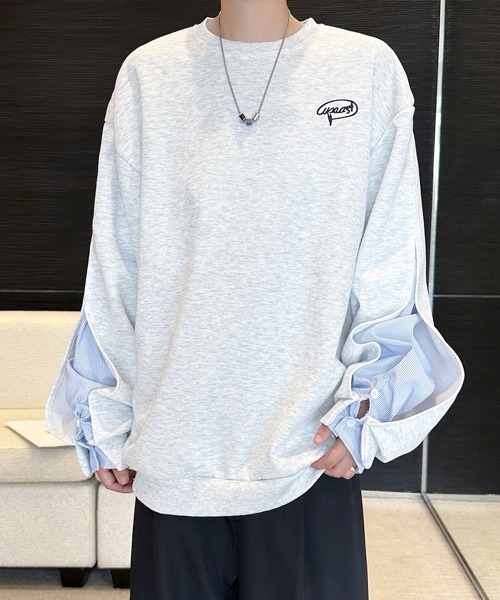 FVLMEN(フルメン)の「【FVLMEN】fake layered stripe shirt sweat pullover/フェイクレイヤード ストライプ シャツ スウェット プルオーバー(スウェット・メンズ・ブラック/グレー・X-LARGE/LARGE/MEDIUM)」の17枚目の写真