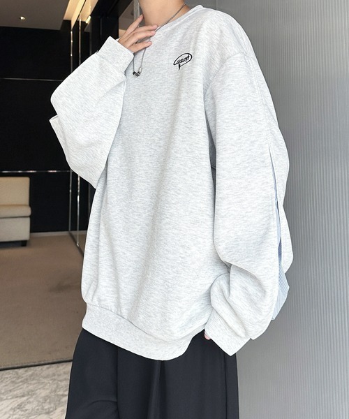 FVLMEN(フルメン)の「【FVLMEN】fake layered stripe shirt sweat pullover/フェイクレイヤード ストライプ シャツ スウェット プルオーバー(スウェット・メンズ・ブラック/グレー・X-LARGE/LARGE/MEDIUM)」の22枚目の写真