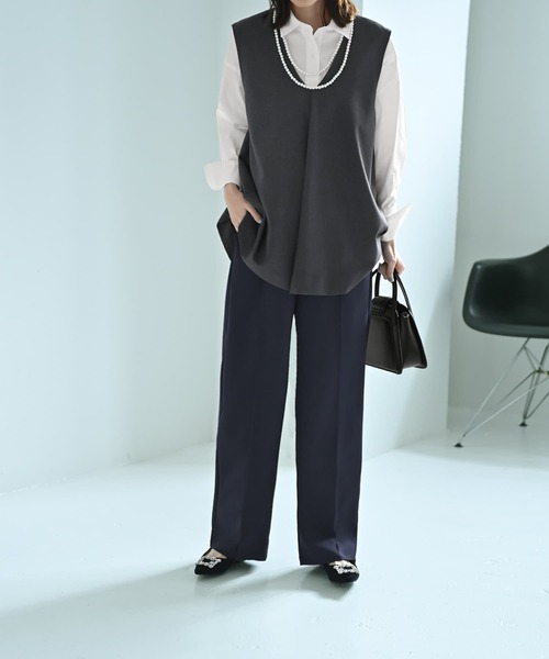 STYLE DELI(スタイルデリ)の「【Kana Oyama×BLK001】ワイドパンツ(その他パンツ・レディース・ブラック/ネイビー・FREE)」の12枚目の写真
