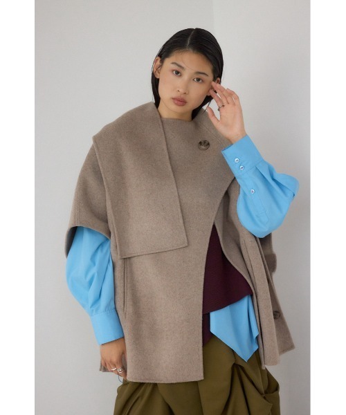 AZUL by moussy（アズールバイマウジー）の「【PLUS】ストールリバーポンチョ（ポンチョ・レディース・ベージュ/グレー・FREE）」の18枚目の写真