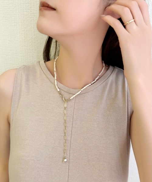 Phoebe(フィービィー)の「フレッシュウォーターパールチョーカーネックレス/連パール/淡水パール/39cm~50cm(ネックレス・レディース・ホワイト・FREE)」の5枚目の写真